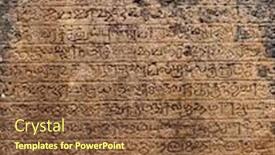  Presentation with language - Slide deck featuring ancient-stone-inscriptions-in-singalese background and a tawny brown colored foreground
