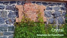  Presentation with stone masonry - Presentation consisting of ancient stone masonry an old background and a  colored foreground