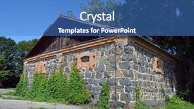  Presentation with stone masonry - Colorful PPT theme enhanced with ancient stone masonry an old backdrop and a teal colored foreground