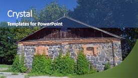  Presentation with stone masonry - PPT theme having ancient stone masonry an old background and a ocean colored foreground