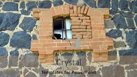  Presentation with stone masonry - Presentation theme enhanced with ancient stone masonry an old industrial building near kiev abandoned background and a coral colored foreground