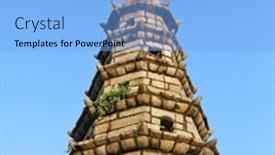  Presentation with ancient china - Slides with ancient-stone-pagoda-in-china background and a light blue colored foreground