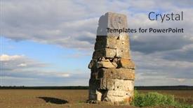  Presentation with ancient village - Presentation design having ancient-stone-pillar-on-field background and a light blue colored foreground