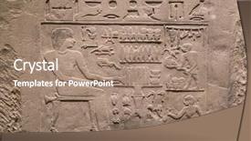  Presentation with ancient egypt - Amazing presentation theme having ancient stone relief at chnum backdrop and a  colored foreground