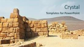  Presentation with ancient ruins - Colorful presentation enhanced with ancient stone ruins under blue sky backdrop and a lemonade colored foreground