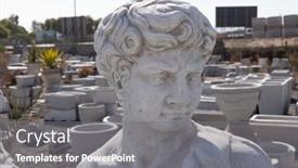  Presentation with sculpture art - Theme consisting of ancient-stone-sculpture-of-man background and a gray colored foreground