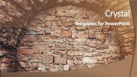  Presentation with ancient - Amazing PPT layouts having ancient-stone-wall-with-arched backdrop and a coral colored foreground