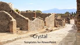  Presentation with italy history - Beautiful slide set featuring ancient street in pompeii italy backdrop and a lemonade colored foreground