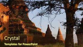  Presentation with myanmar bagan - Slides having ancient-stupas-in-the-bagan background and a wine colored foreground