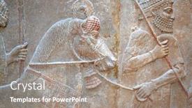  Presentation with ancient - Theme featuring ancient-sumerian-stone-carving background and a gray colored foreground