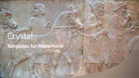  Presentation with ancient greek of stone - Slides enhanced with ancient-sumerian-stone-carving background and a gray colored foreground