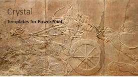  Presentation with ancient greek of stone - Presentation theme enhanced with ancient-sumerian-stone-carving background and a coral colored foreground