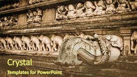  Presentation with buddha - Beautiful PPT layouts featuring visiting places india - ancient temple at kelaniya backdrop and a tawny brown colored foreground