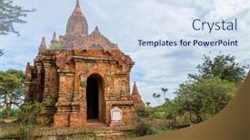  Presentation with myanmar bagan - PPT layouts having ancient-temple-in-bagan-myanmar background and a sky blue colored foreground