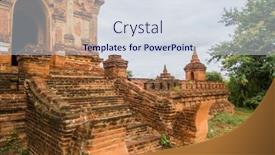  Presentation with myanmar bagan - Theme having ancient-temple-in-bagan-myanmar background and a sky blue colored foreground