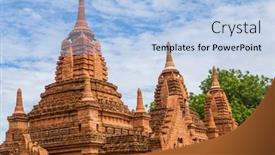  Presentation with myanmar bagan - Slide deck enhanced with ancient-temple-in-bagan-myanmar background and a light blue colored foreground