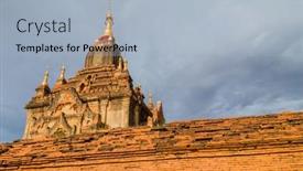  Presentation with myanmar bagan - Audience pleasing slide deck consisting of ancient-temple-in-bagan-myanmar backdrop and a light blue colored foreground