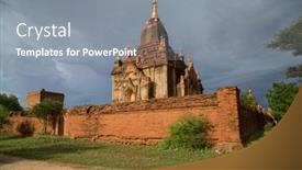  Presentation with myanmar bagan - PPT theme enhanced with ancient-temple-in-bagan-myanmar background and a gray colored foreground