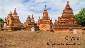  Presentation with southwest - Slide deck having ancient-temple-in-bagan-myanmar background and a coral colored foreground