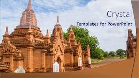  Presentation with southwest - PPT theme featuring ancient-temple-in-bagan-myanmar background and a sky blue colored foreground
