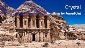  Presentation with petra jordan - Slides enhanced with ancient-temple-in-petra-jordan background and a ocean colored foreground
