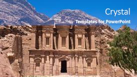  Presentation with petra - Presentation theme enhanced with ancient-temple-in-petra-jordan background and a teal colored foreground