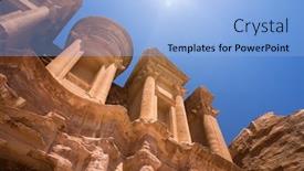  Presentation with petra - Audience pleasing slide set consisting of ancient temple in petra jordan backdrop and a light blue colored foreground