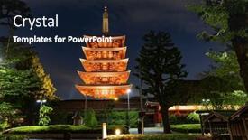  Presentation with example - PPT theme featuring ancient-temple-of-the-buddhist background and a wine colored foreground