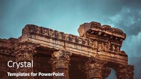  Presentation with ancient ruins - Colorful presentation enhanced with ancient-temple-ruins-of-lebanon backdrop and a tawny brown colored foreground
