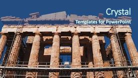  Presentation with ancient greece - Cool new presentation theme with ancient temple under renovation parthenon acropolis athens greece backdrop and a ocean colored foreground