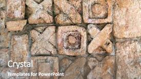 Presentation with tic tac toe - PPT theme with ancient tic-tac-toe background and a coral colored foreground