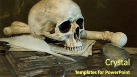  Presentation with painting old - Beautiful presentation theme featuring ancient time - photo impression of the old backdrop and a tawny brown colored foreground