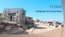  Presentation with heritage - PPT theme featuring ancient-tombs-in-necropolis background and a light gray colored foreground
