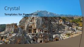  Presentation with archeology - Presentation theme having ancient town in myra turkey - archeology background background and a light blue colored foreground