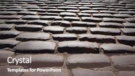  Presentation with paving - PPT theme with ancient traditional stone sett paving background and a gray colored foreground
