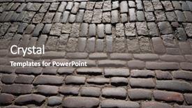  Presentation with paving - Presentation theme having ancient traditional stone sett paving background and a gray colored foreground