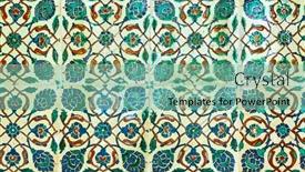  Presentation with ceramic tiles - Beautiful PPT layouts featuring ancient-turkish-ceramic-tiles backdrop and a seafoam green colored foreground
