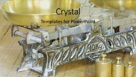  Presentation with balance - Beautiful slides featuring ancient two pan balance backdrop and a yellow colored foreground