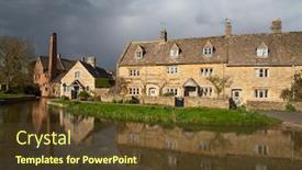  Presentation with ancient village - Beautiful slide set featuring ancient-village-lower-slaughter backdrop and a tawny brown colored foreground