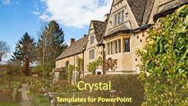  Presentation with ancient village - Slide set with ancient village lower slaughter background and a tawny brown colored foreground