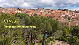  Presentation with ancient village - Colorful PPT theme enhanced with ancient-village-of-avila-inside backdrop and a tawny brown colored foreground