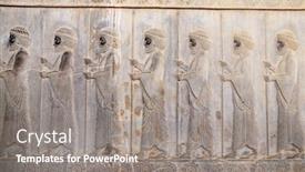  Presentation with ancient iran - PPT layouts with ancient-wall-with-bas-relief background and a gray colored foreground