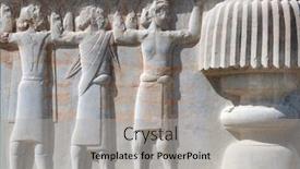  Presentation with ancient iran - Audience pleasing theme consisting of ancient-wall-with-bas-relief backdrop and a light gray colored foreground