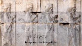  Presentation with ancient iran - Cool new PPT theme with ancient-wall-with-bas-relief backdrop and a light gray colored foreground