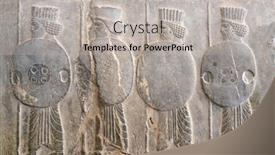  Presentation with ancient iran - PPT layouts featuring ancient-wall-with-bas-relief background and a soft green colored foreground