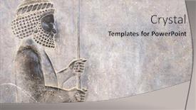  Presentation with ancient persian - PPT layouts having ancient-wall-with-bas-relief background and a light gray colored foreground