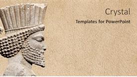  Presentation with ancient persian - Cool new slide deck with ancient-wall-with-bas-relief backdrop and a lemonade colored foreground