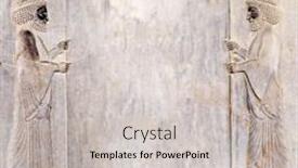  Presentation with ancient persian - Colorful presentation design enhanced with ancient-wall-with-bas-relief backdrop and a light gray colored foreground