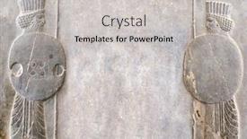  Presentation with ancient persian - Cool new slide deck with ancient-wall-with-bas-relief backdrop and a light gray colored foreground