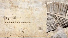  Presentation with ancient persian - Audience pleasing presentation design consisting of ancient-wall-with-bas-relief backdrop and a lemonade colored foreground